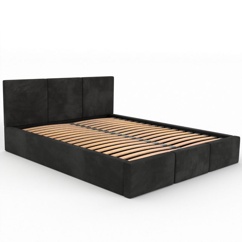 Łóżko podwójne tapicerowane Kobi VALENTINO160x200 pojemnik na pościel - Czarny 1 szt.