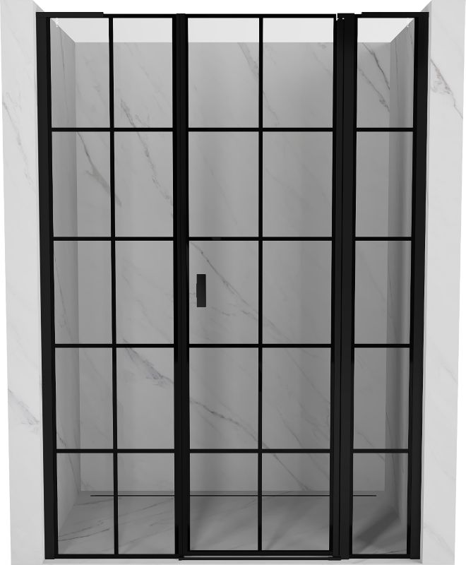 Drzwi prysznicowe uchylne Mexen Mist L czarny 160x200 cm 1 szt