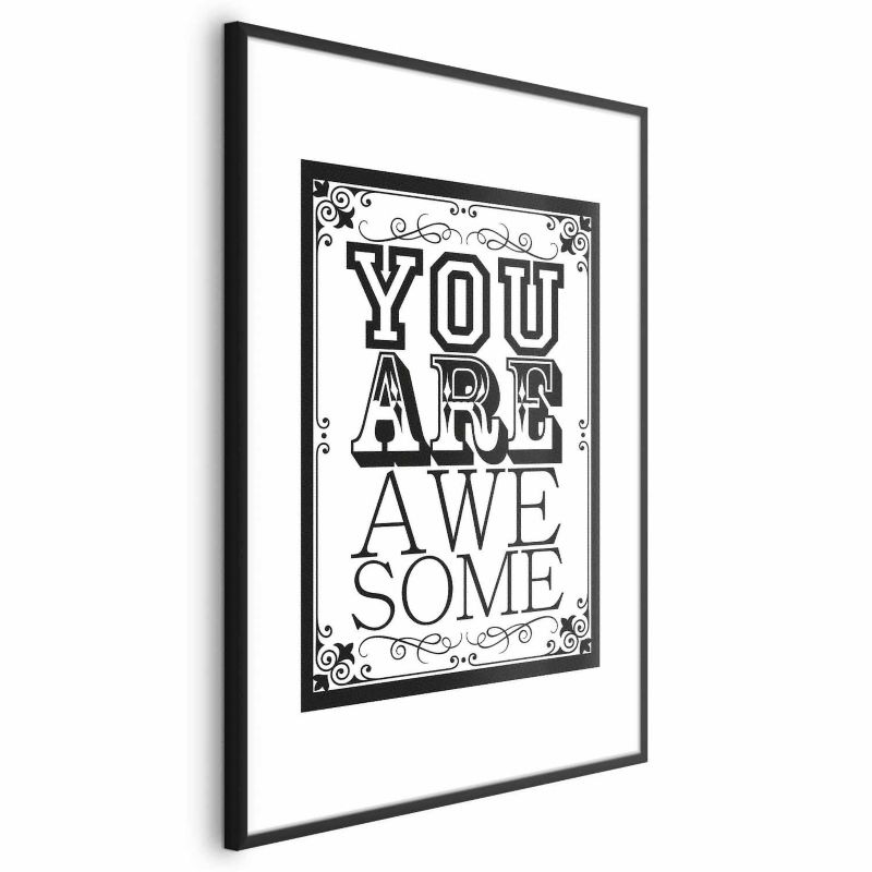 Plakat Artgeist You are awesome 60x90 cm z ramą czarną z marginesem 1 szt