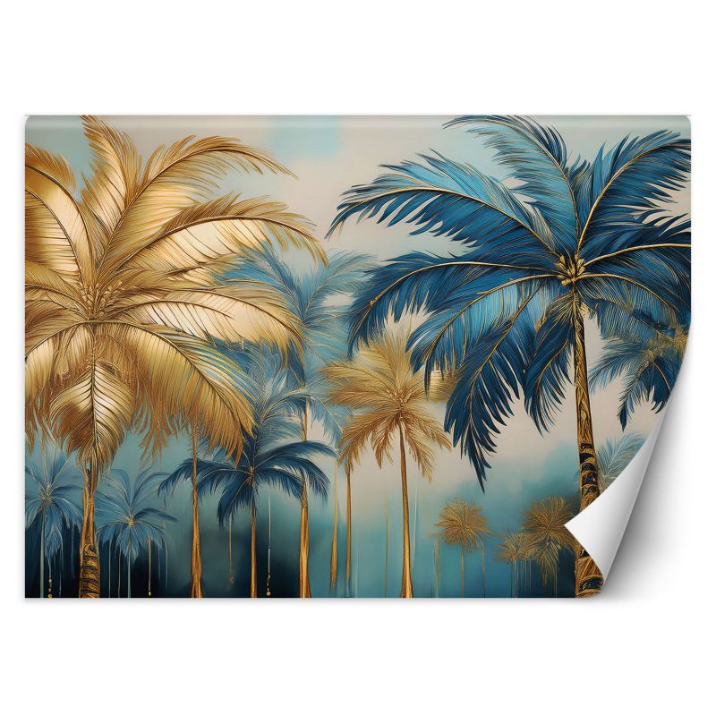 Fototapeta Feeby Złote I Błękitne Palmy Abstrakcja 200x140 1 szt