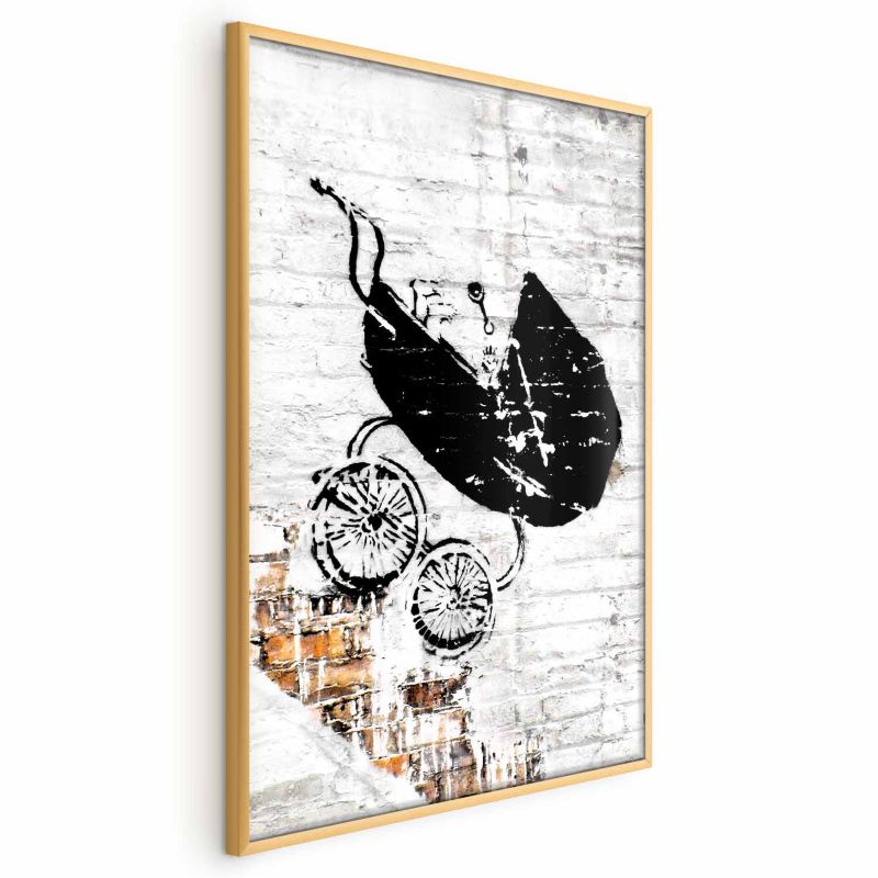 Plakat Artgeist Pędzący wózek 29,7x42 cm z ramą złotą 1 szt