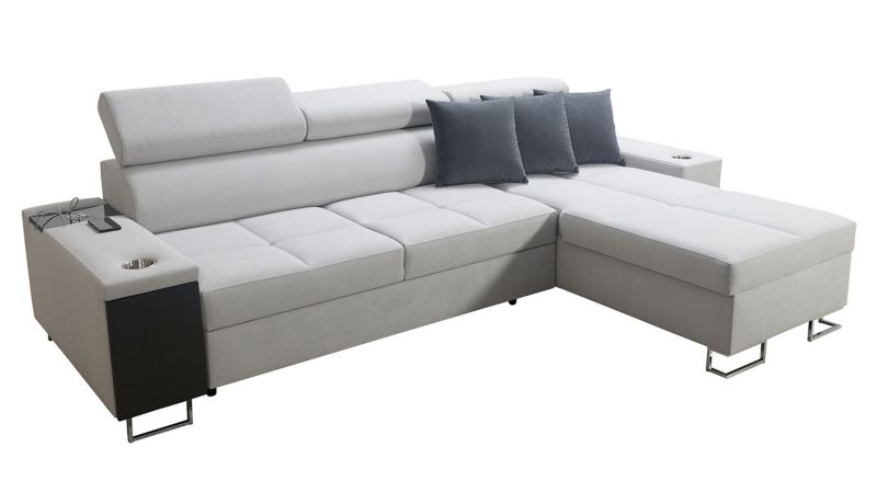 Narożnik z barkiem MIRJAN 24 Morena I Maxi prawy platynowy + ciemny szary 1 szt.