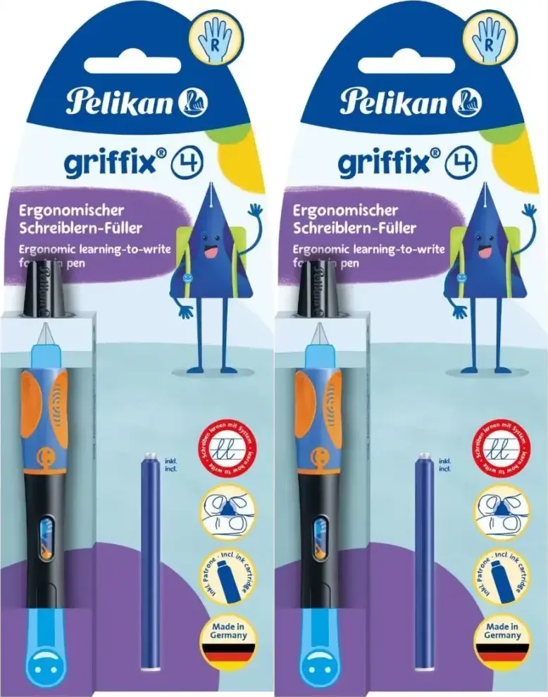 2x Pióro wieczne do nauki pisania Pelikan Griffix Neon Black, czarny