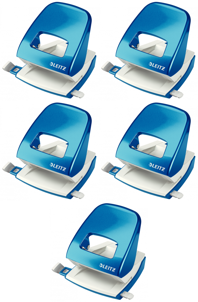 5x Dziurkacz Leitz Wow NeXXt, do 30 kartek, metaliczny niebieski