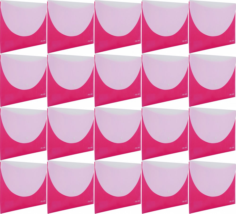 20x Teczka kopertowa Deli RIO, A4, 2 przegrody, różowy