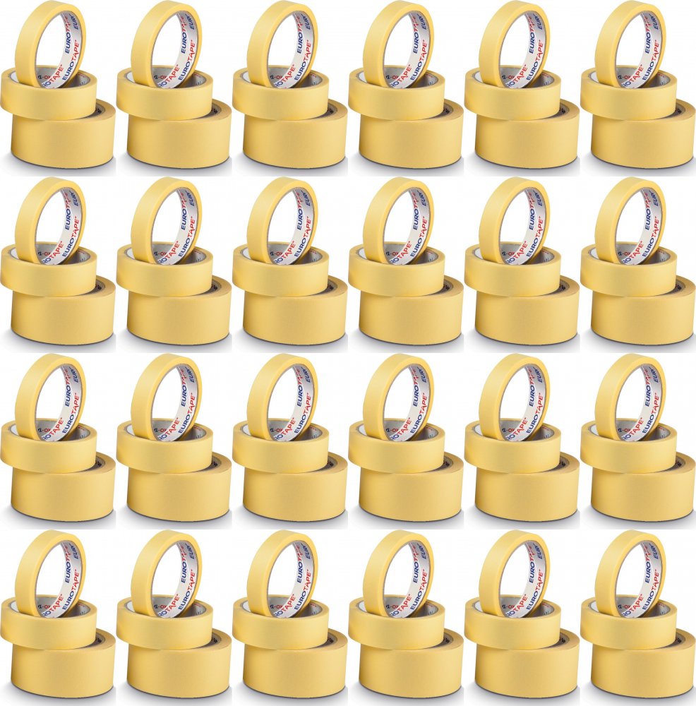 24x Taśma maskująca Dalpo, Euro-Tape, 25mm x 33m, żółty