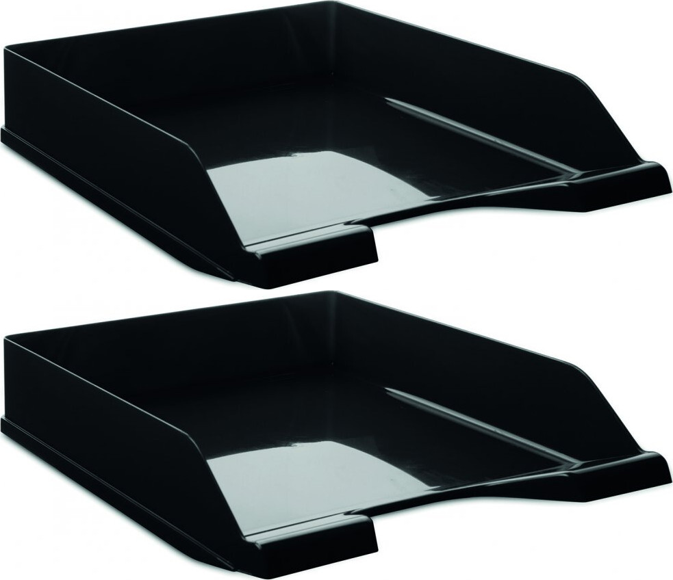 2x Półka na dokumenty Donau Standard, A4, plastikowa, czarny