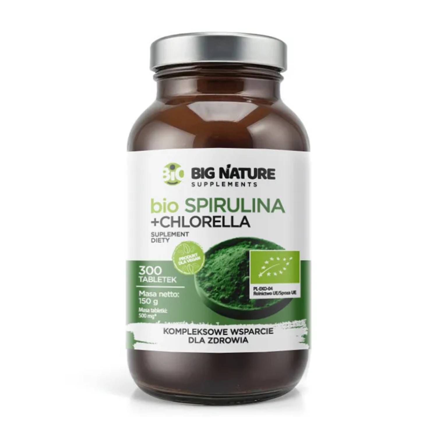 Big nature bio spirulina + chlorella, 300 tabletek