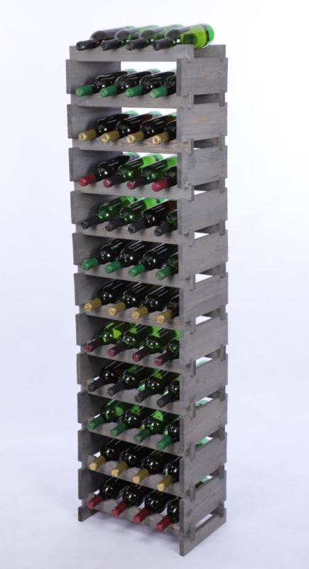 Stojak na wino MODO24 regał modułowy na butelki 12 leżni x 4 butelki montaż bez narzędzi impregnacja szara 1 szt.
