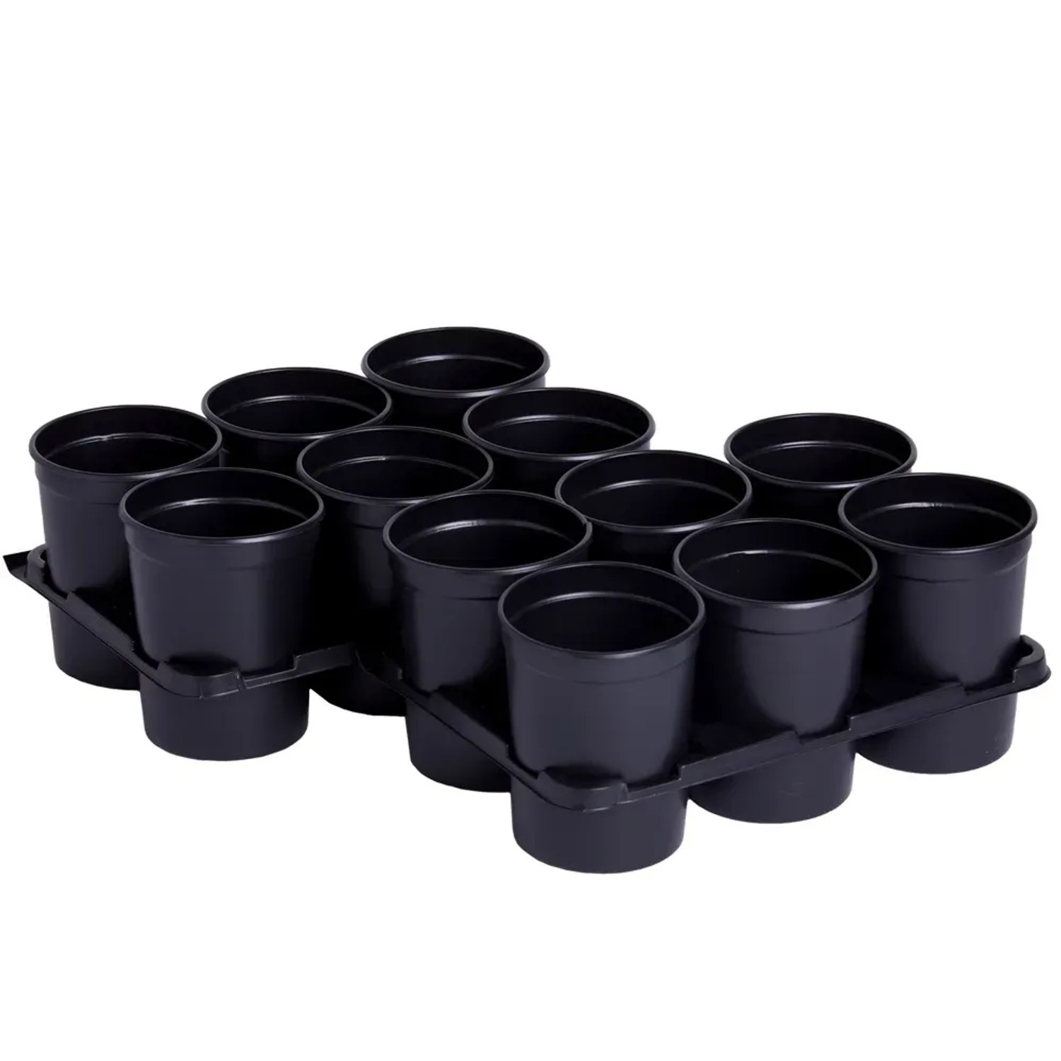 Doniczka okrągła 6cm zestaw 12szt.+2 tace