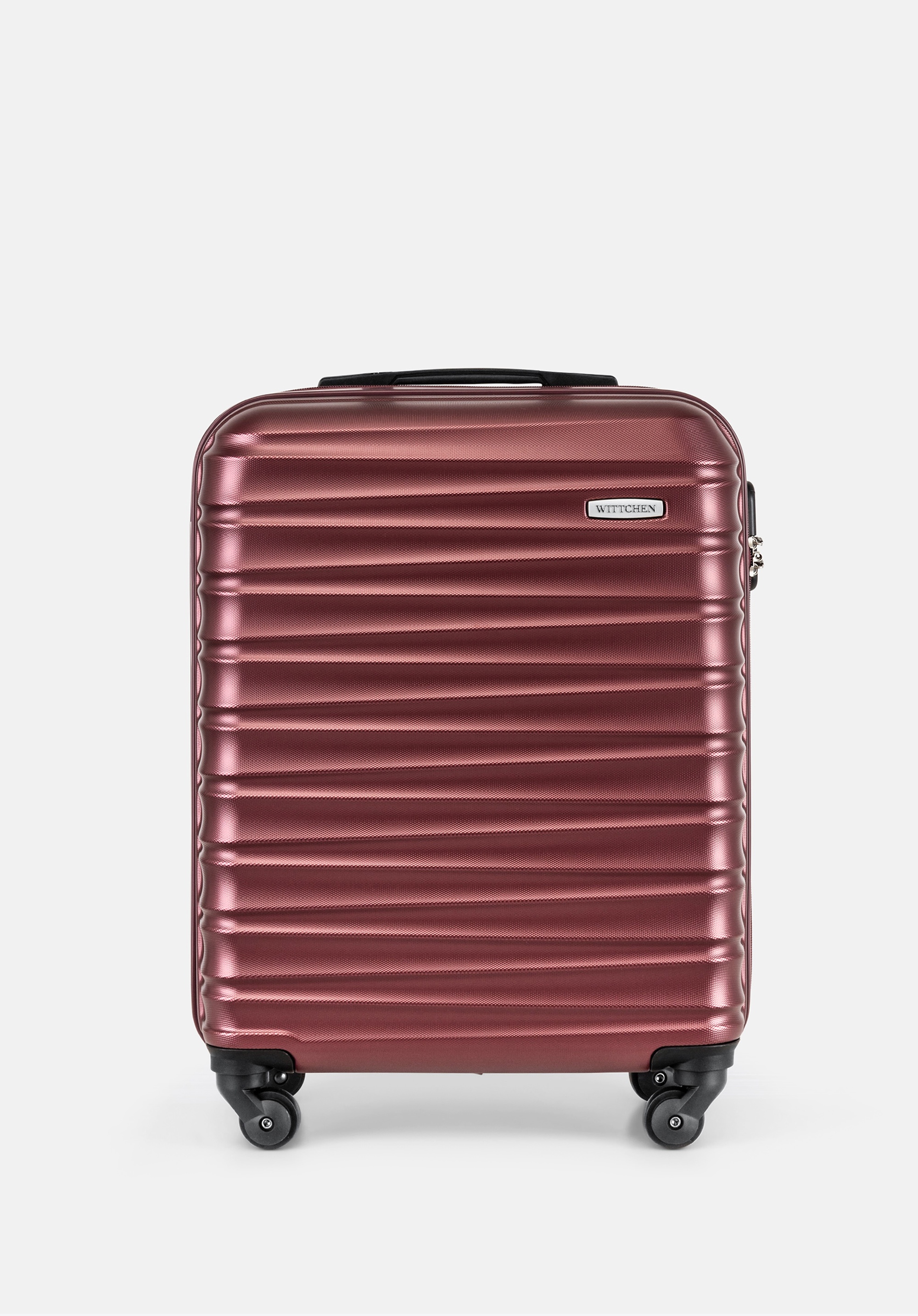 Walizka kabinowa z ABS-u z żebrowaniem bordowa