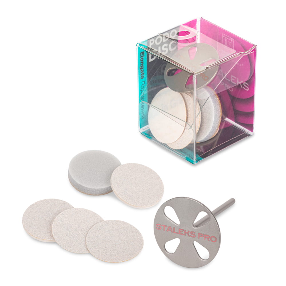 Dysk tarcza do pedicure Pododisk zestaw trzpień dysk + nakładki tarcze wymienne PDLset-25 Staleks Pro L 25mm