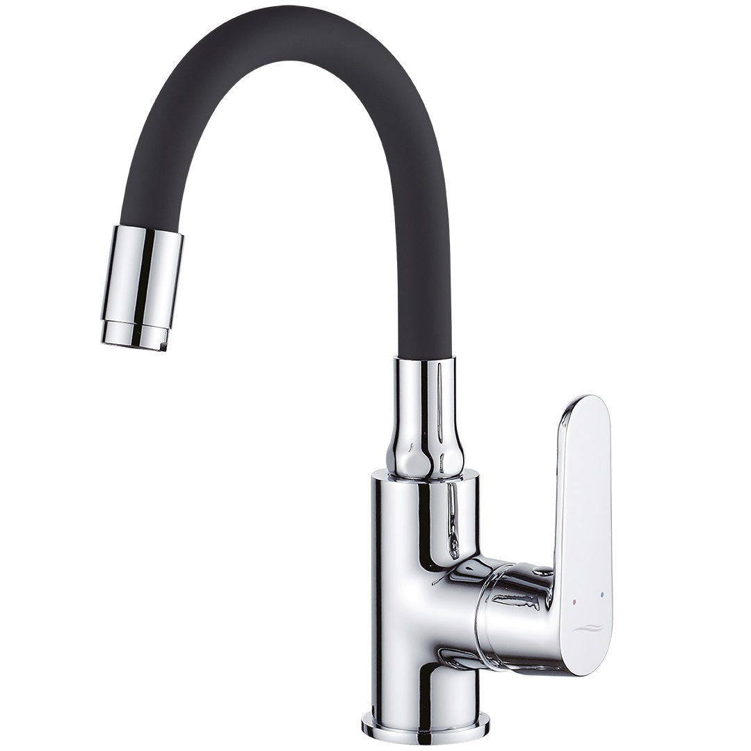 Darmowa Dostawa - Bateria umywalkowa stojąca chrom-czarna Kuchinox Dima BQD021B