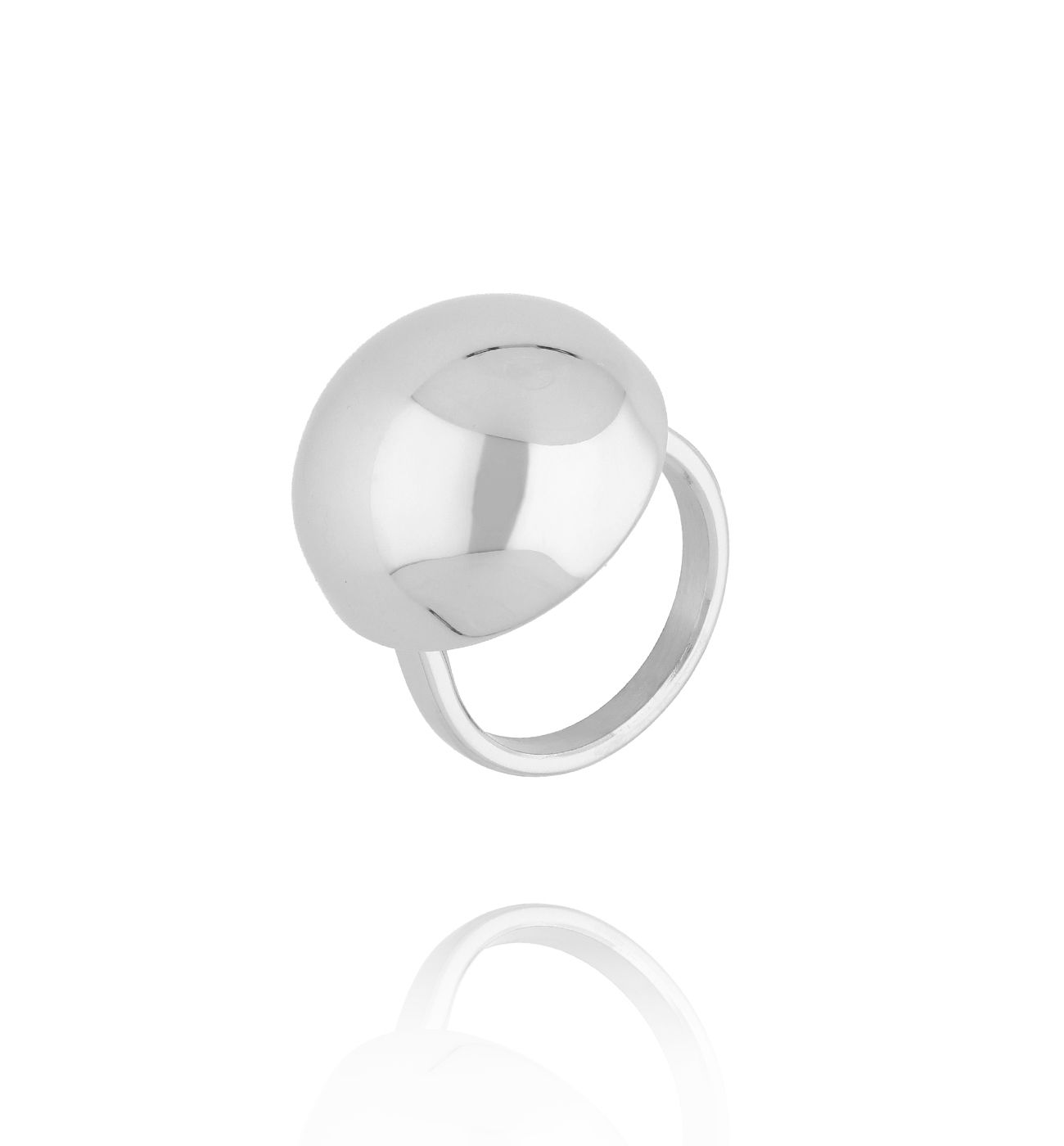 Pierścionek z półkulą srebrny mały Geometric Harmony - By Dziubeka