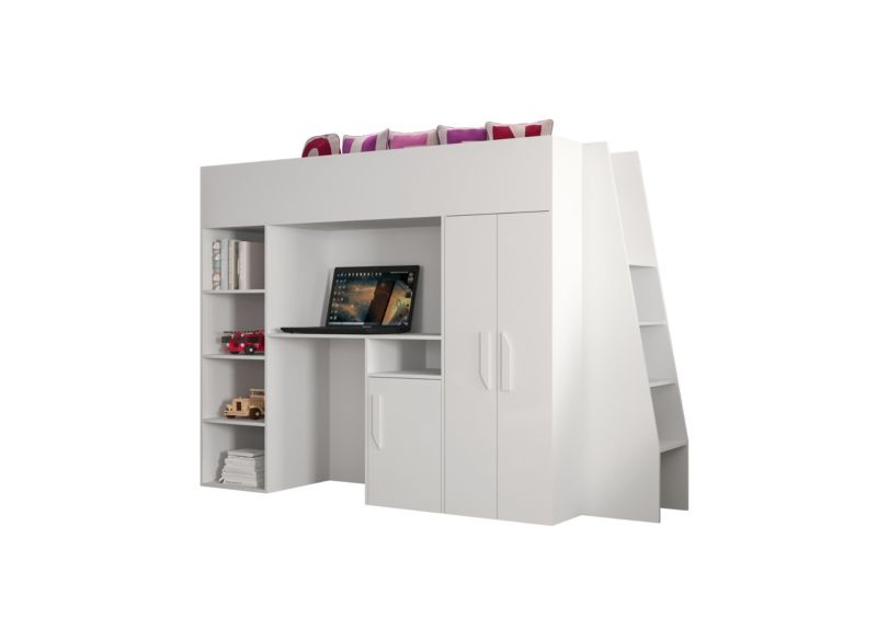 Łóżko piętrowe Antresola Abiks PARTY 15 biały + biały + biały 1 szt.
