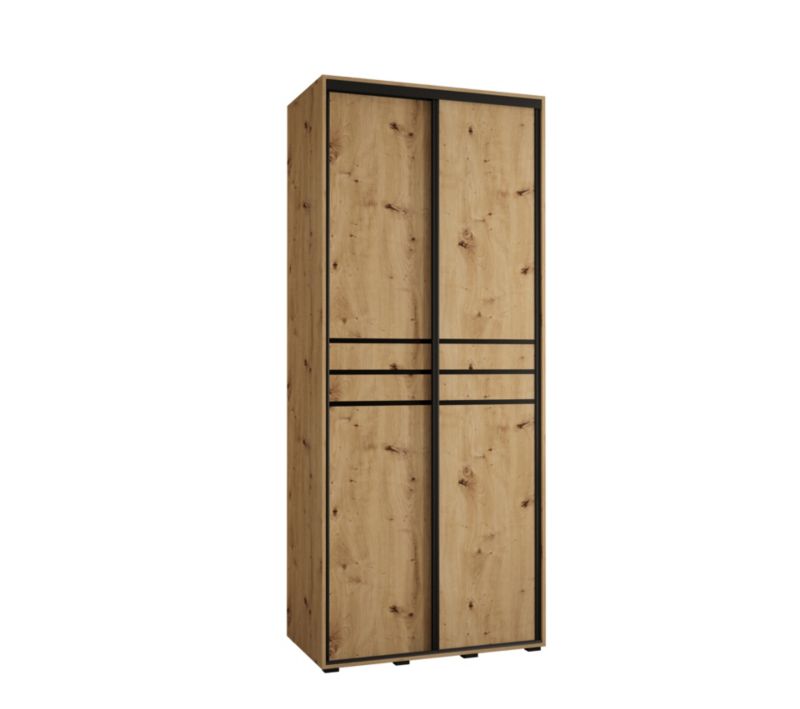 Szafa przesuwna Abiks DAVOS 10 wysoka szer.100cm artisan/artisan/czarny 1szt.