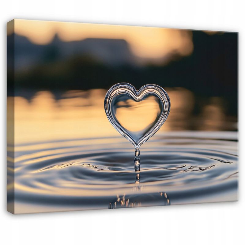Obraz Na Płótnie Canvas WALLARENA 100x70 cm Dekoracja Ścienna Do Sypialni Salonu Kuchni Abstrakcja Serce 1 szt.
