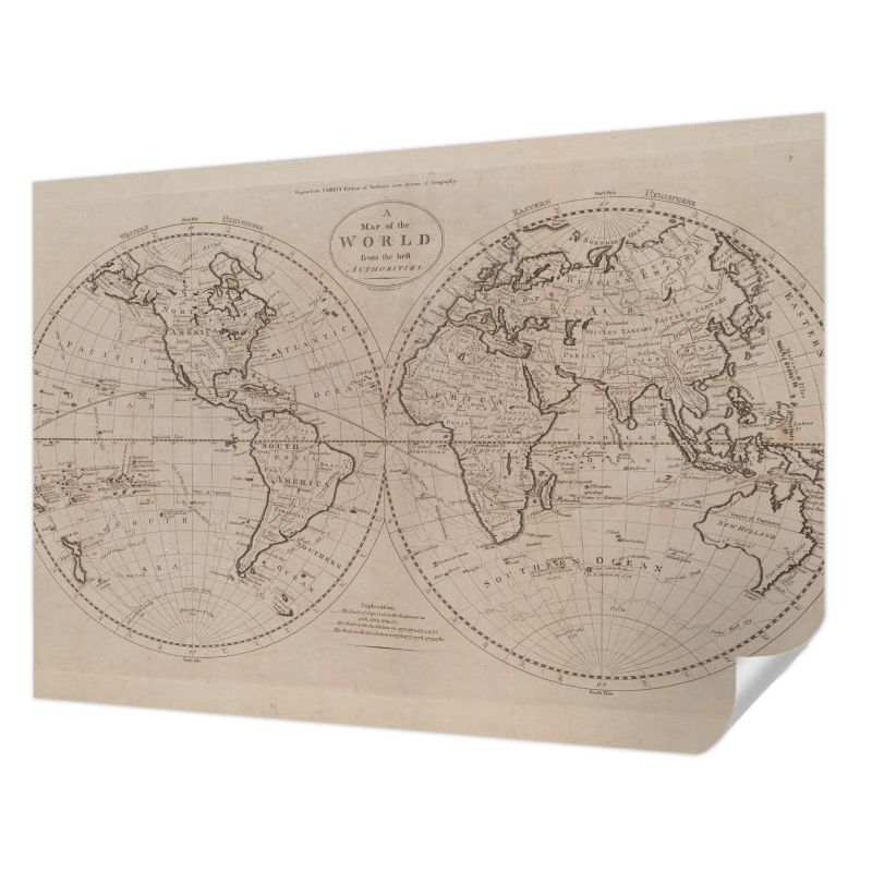 Tapeta samoprzylepna Tulup 312x219 cm Stara mapa Tapeta Do Biura, Salonu, Przedpokoju 1 szt.