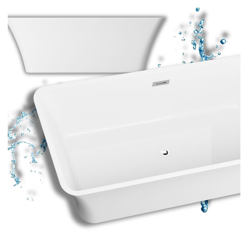 Wanna wolnostojąca owalna łazienkowa Granitan Zelia biała nowoczesna akrylowa 170x75cm 1szt.