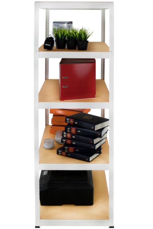 Regał metalowy MODO24 magazynowy stojak biały helios 180x45x45cm 5 półek po 175 kg 1 szt.