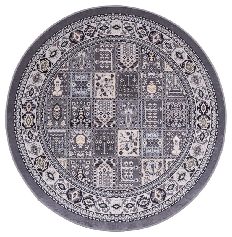 Dywan Multidecor Print Shine 133 cm koło orientalny szary 1 szt.