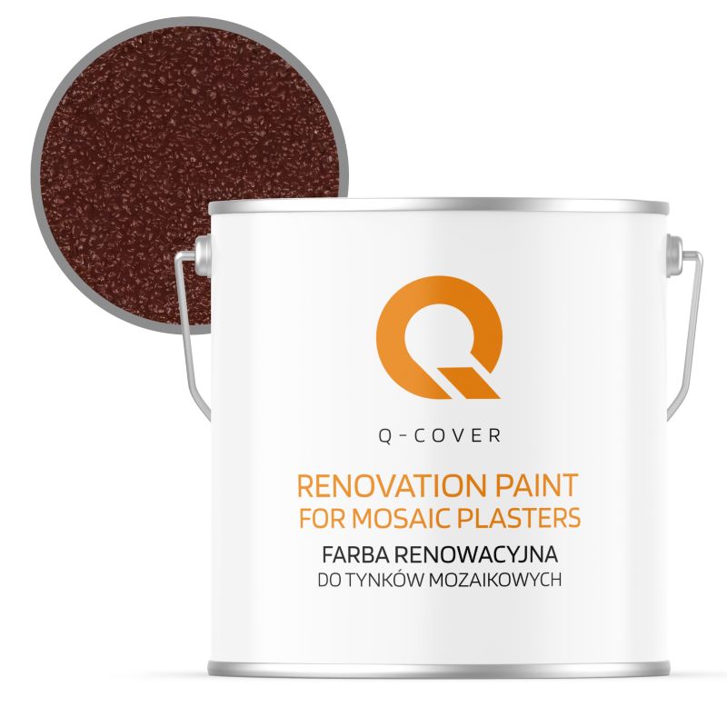 Farba Renowacyjna dla Tynku Mozaikowego Q-Cover Brązowy RAL8012 5L