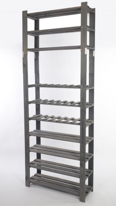 Stojak na wino drewniany MODO24 220x80x28 cm pojemny szary eko 1 szt.