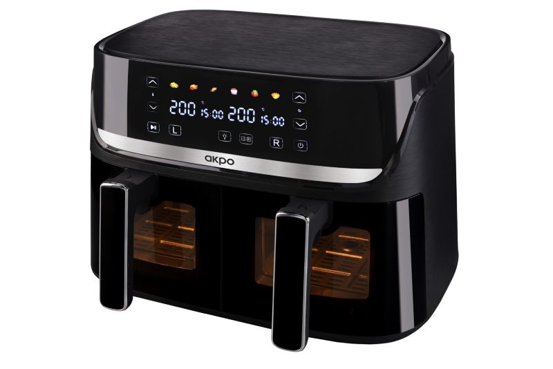 Frytkownica beztłuszczowa AKPO ABF 900CY 2000W 9l czarna 2 komory 1szt.