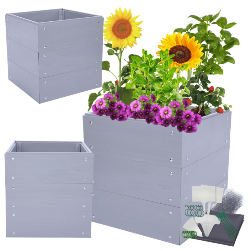 Grządka podwyższona MODO24 modułowa plastikowa trwała odporna na warunki atmosferyczne 60x60x45 cm 1 szt.