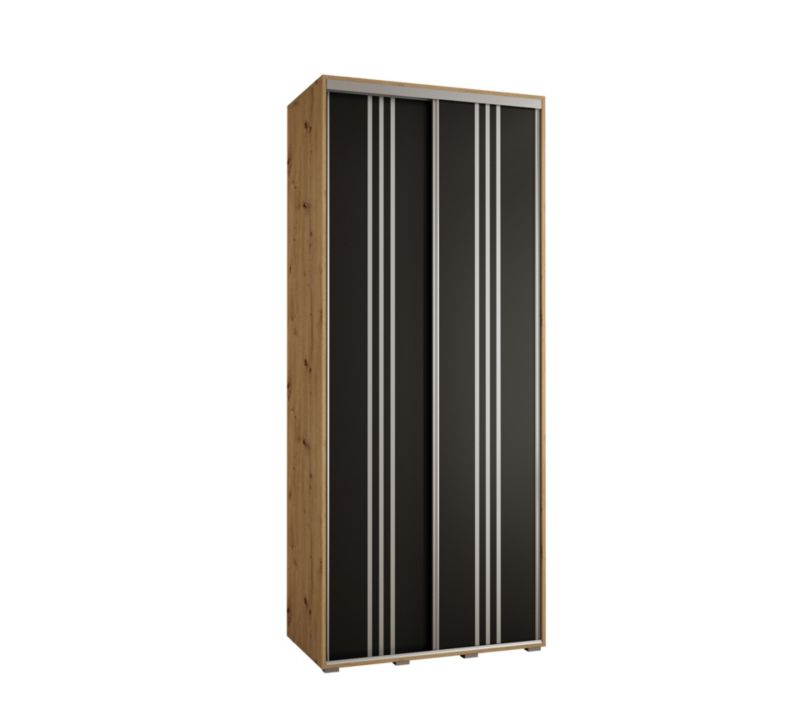 Szafa przesuwna Abiks DAVOS 6 wysoka szer.110cm gł.60cm artisan/czarny/srebrny 1szt.