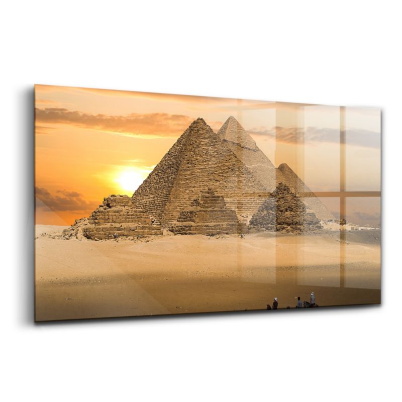 Foto Obraz Ścienny Szklany Wallfluent 140x70 cm Piramidy Zachód Słońca 1 szt.