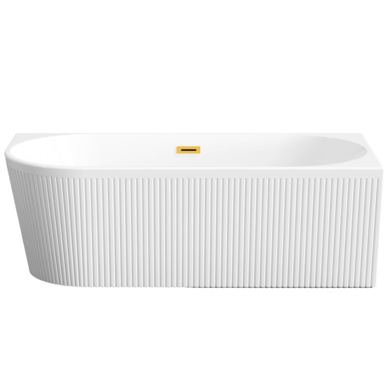 Wanna wolnostojąca przyścienna ryflowana Invena Magic 170 cm prawostronna w komplecie z syfonem i korkiem w kolorze złotym 1 szt