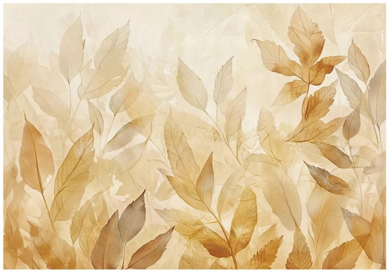 Tapeta Na Flizelinie Ścianę WALLARENA 400x280 cm Fototapeta Do Sypialni Salonu Kuchni Liście Abstrakcja 1 szt.