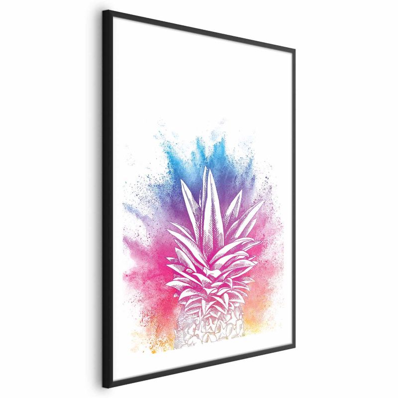 Plakat Artgeist Kolorowy ananas 21x30 cm z ramą czarną 1 szt