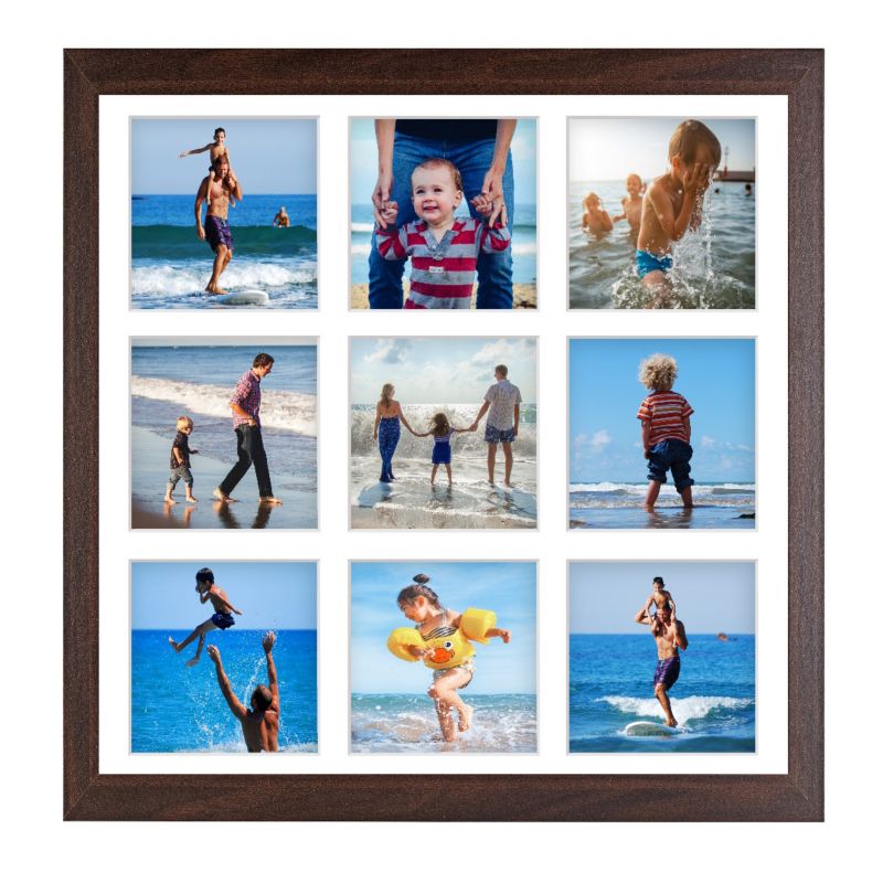 Ramka na 9 zdjęć Hekla 40x40x9 MDF galeria brązowy 1szt.