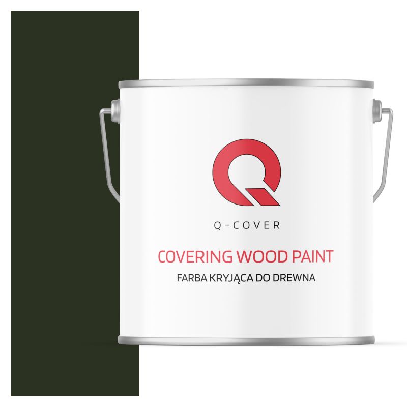 Farba Kryjąca do Drewna Q-Cover Butelkowa Zieleń RAL6007 Mat 5L