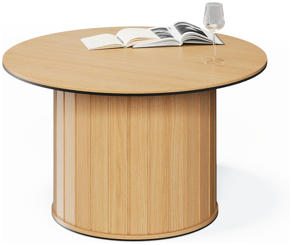 Stolik kawowy okrągły do salonu 80 cm boho ROTTO dąb vicenza