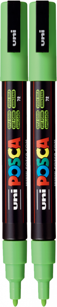 2x Marker z farbą plakatową Posca PC-3M, okrągła, zielony jasny