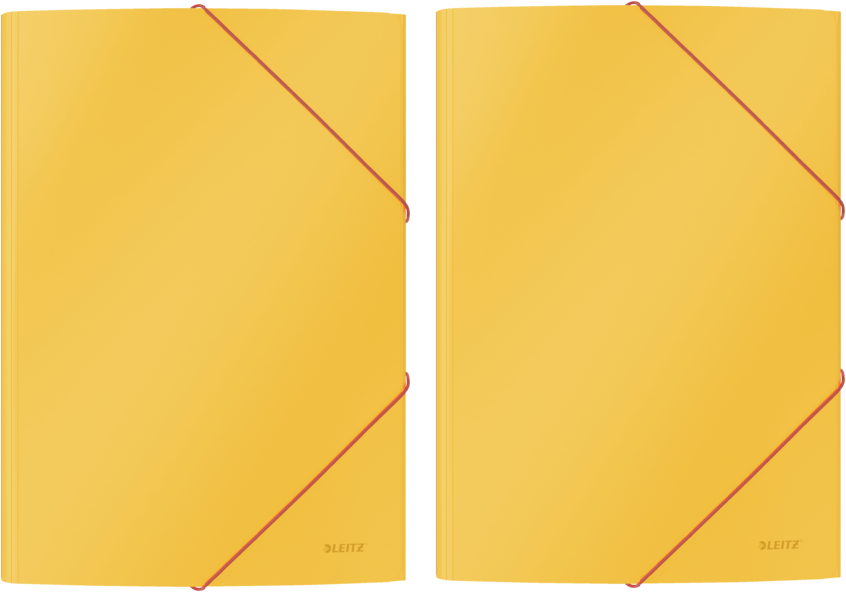 2x Teczka kartonowa z narożną gumką Leitz Cosy, A4, 5mm, żółty