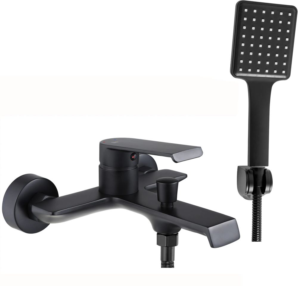 Rea Hass bateria wannowo-prysznicowa ścienna czarna REA-B9967