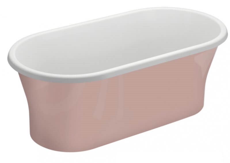 Polimat Amona New wanna wolnostojąca 150x75 cm akrylowa biały/różowy połysk 00415