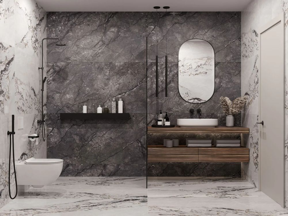 Ceramstic Expresivo płytka ścienno-podłogowa 160x80 cm czarna