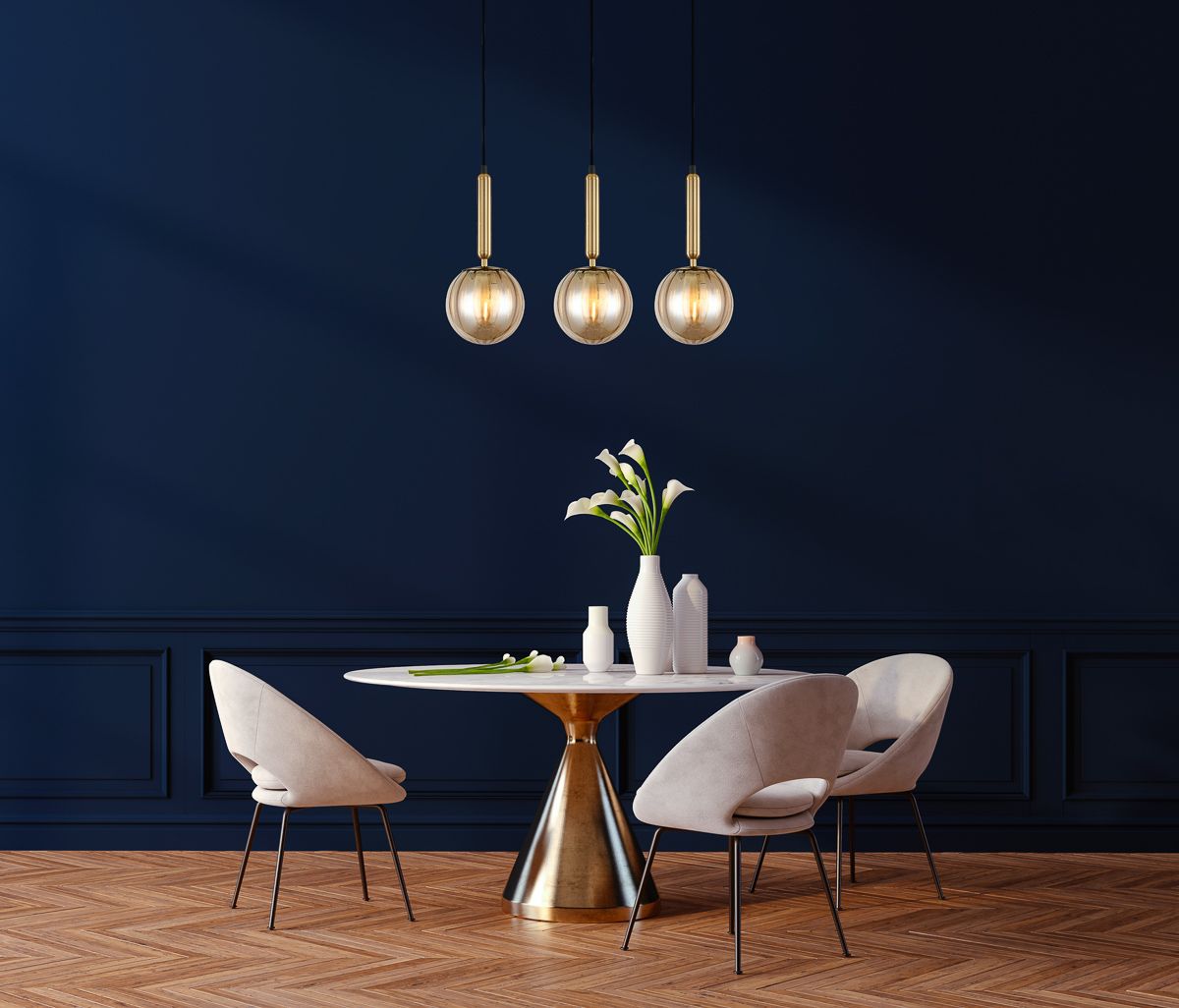 Italux Ravena lampa wisząca 3x5 W bursztynowa PND-2324-3L BRO+AMB