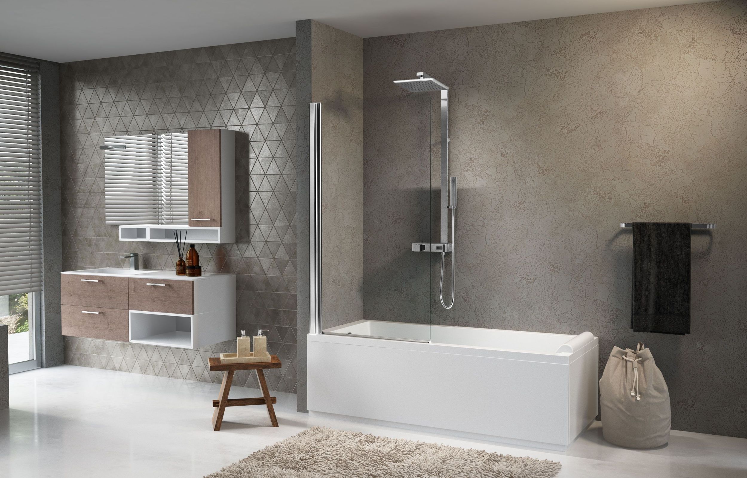 Novellini Aurora 1 parawan nawannowy 80 cm chrom/przezroczyste AURORAN180-1K