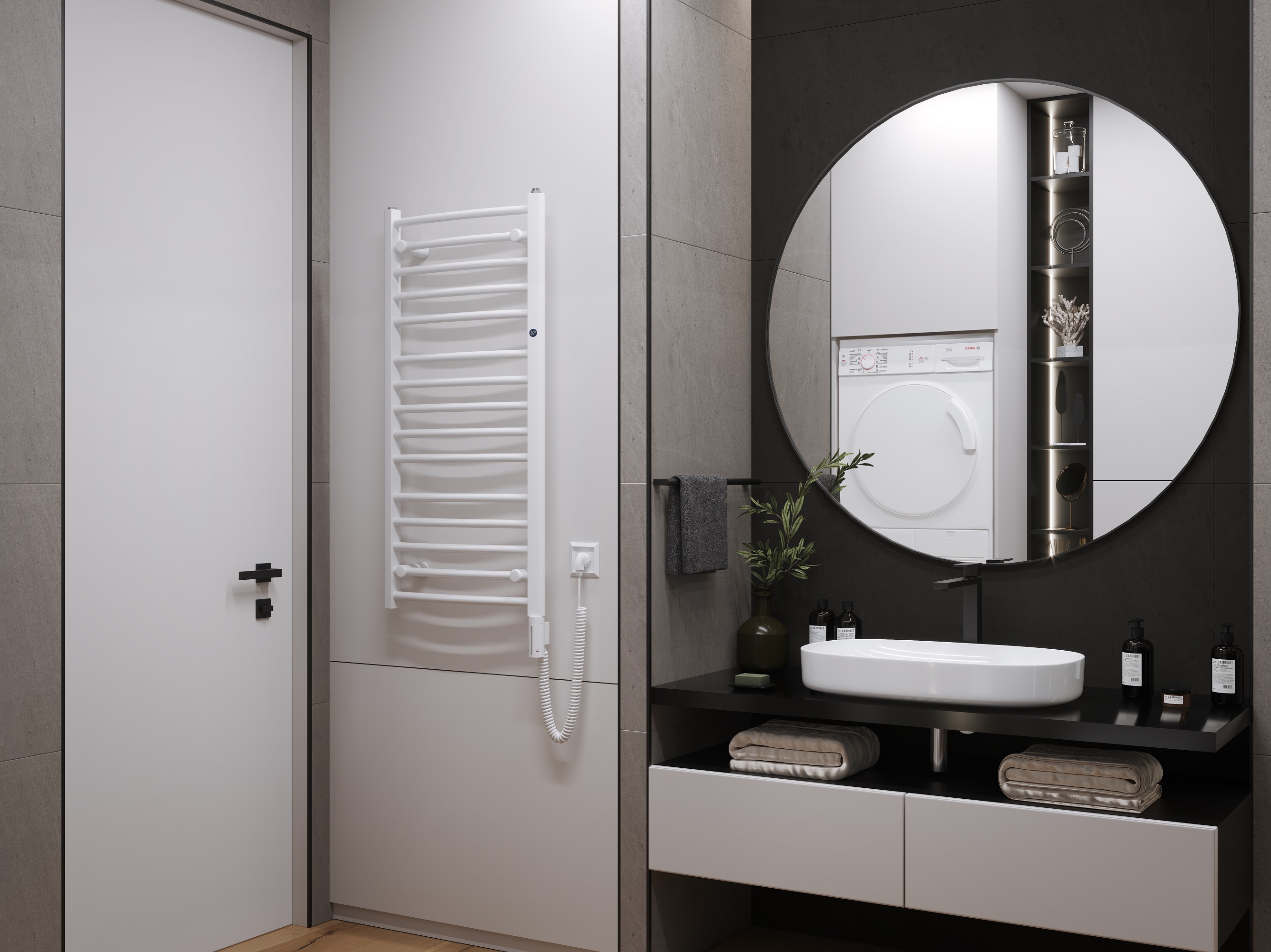 Instal Projekt Ambra Electro grzejnik elektryczny 165x60 cm biały połysk AMBRE-60/170+GH-09C1