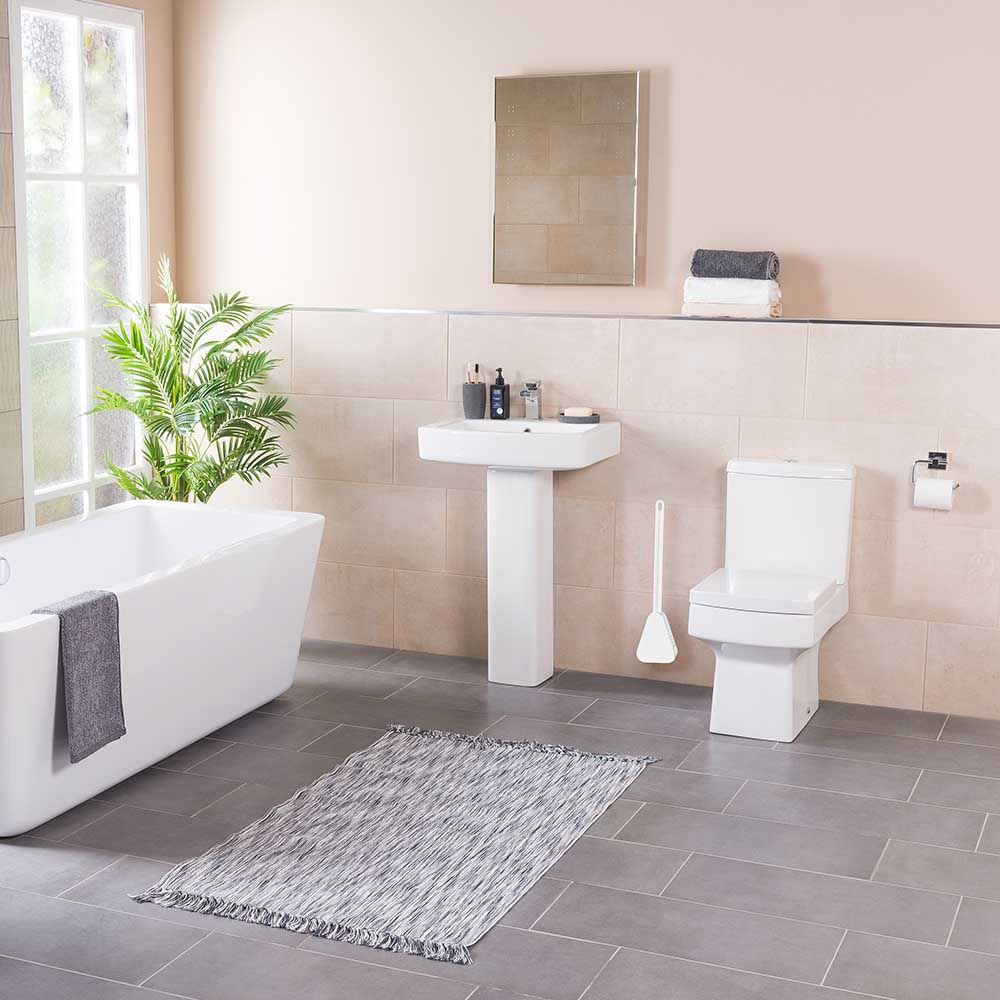 Sepio szczotka toaletowa z rączką ścienna szara/biała 1019SZCZWCSMW