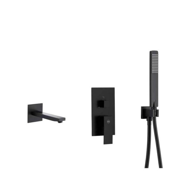 KFA Zestaw wannowy podtynkowy LOGON z baterią 3-funkcyjną czarny 5139