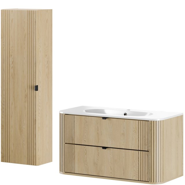 COMAD Zestaw mebli OVALIA CREMONA szafka z umywalką meblową PURE 100