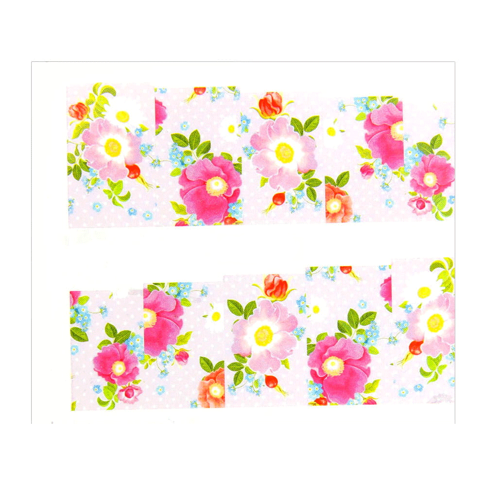 Naklejki wodne do paznokci arkusz 6,5 x 5,5 cm na 10 palców bn Nr 063