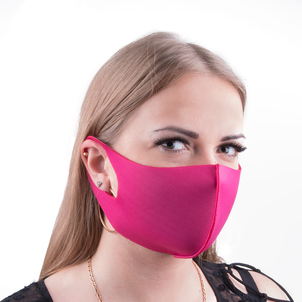 Maska maseczka ochronna wielokrotnego użytku neoprenowa piankowa Fuksja rozm S/M 1 szt